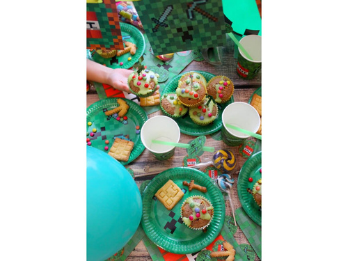 Születésnapi szívószálak Pixels - 6 db.