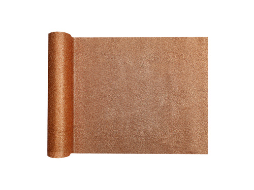 Dekoráció csillámos asztali futó - réz - 28 cm x 3 m - 1 db.