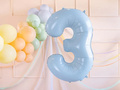 Kék fólia lufi, 3-as számú - 72 cm - 1 db.