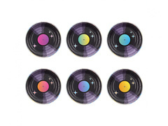 Retro Disco papírtányér - 18 cm - 6 db.