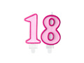 Rózsaszín számgyertyák - 18 - tizennyolc - 2 db.