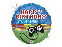 Boldog születésnapot fólialufi játékvezérlővel - 46 cm - 1 db.