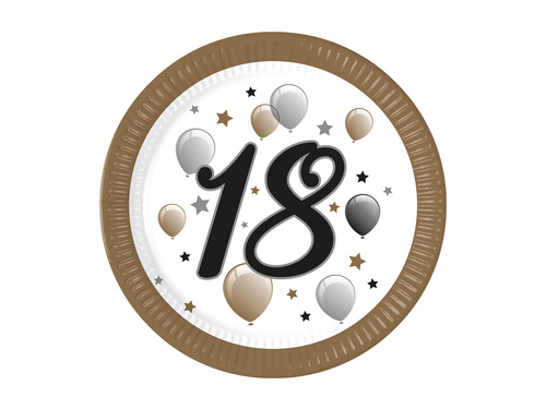 Pohár + papírtányér készlet 18. születésnapra - 16 db.