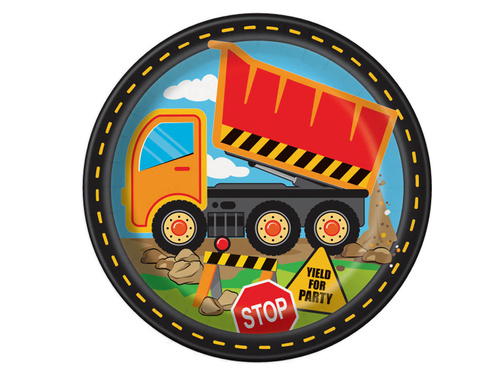 Papírtányérok születésnapokra Építőipari - 23 cm - 8 db.