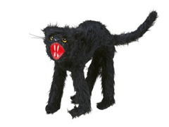 Fekete Halloween macska - 30 cm - 1 db.
