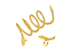 Arany karkötő-gyűrű kígyóval