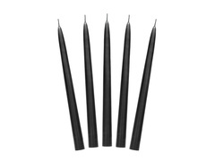 Fekete kúpgyertya - 24 cm - 10 db.