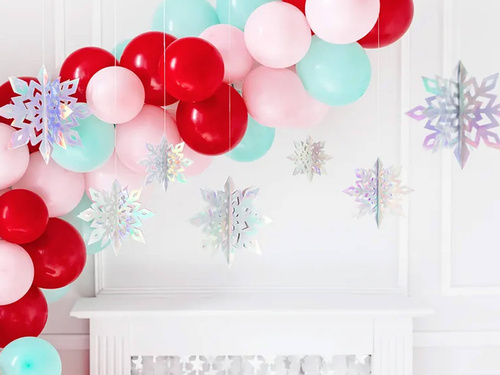 Dekoratív irizáló hópehely medálok - 15-25 cm - 6 db.