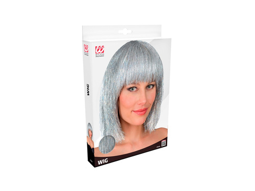 Csillogó ezüst paróka