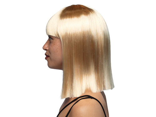 Sima szőke paróka rojtokkal - 1 db.