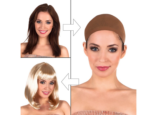 Bézs parókasapka - 1 db.