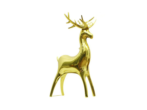 Fóliából készült álló rénszarvas lufi - arany - 50 x 81,5 cm - 1 db.