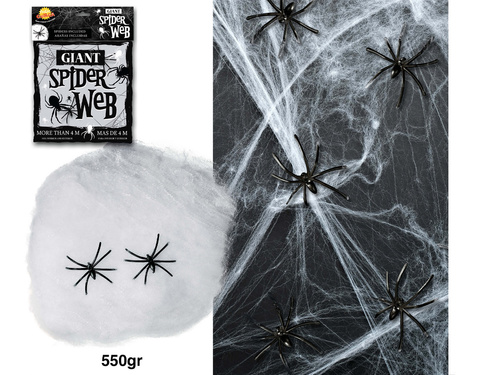 Nagy pókháló 4 pókkal - 550g - 1 db.
