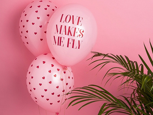 Nyomtatott szív lufi Valentin napra - 30 cm - 50 db.