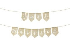 Just Married banner - juta - 185 cm - 1 db.