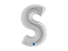 Fólia lufi S betű ezüst - 40" - 1 db.