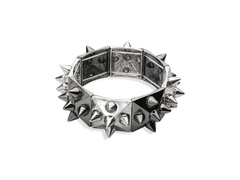 Fekete és ezüst szegecses karkötő