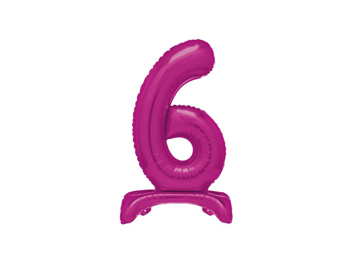 Álló fólialufi 6-os rózsaszínű lufi - 76cm - 1db.