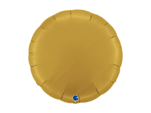Arany szatén kerek fólialufi - 30" - 1 db.