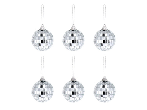 Ezüst diszkógömb - 5 cm - 6 db.