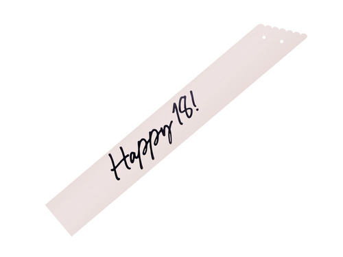 Bézs színű szíj Happy 18 felirattal - 1 db.