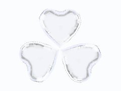Ezüst szívecskék fólialufi - 23 cm - 3 db.
