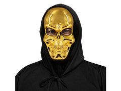 Arany koponya maszk csuklyával - 1 db.