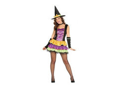 Színes boszorkány jelmez nőknek