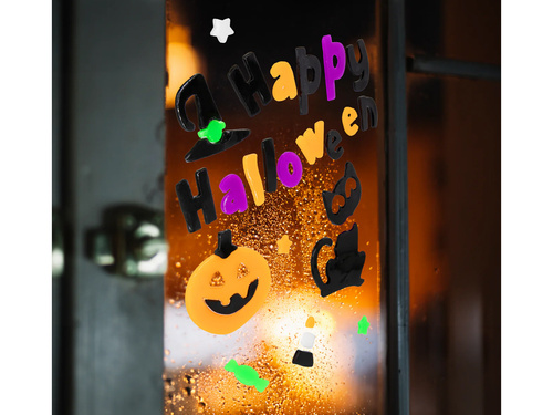 Boldog Halloweent ablakba zselés matricák - 1 készlet