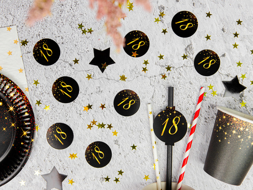 Szikrázó fekete szívószálak 18. születésnapra - 6 db.