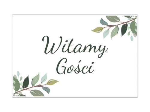 Esküvői poszter zöld levelekkel - 90x60 cm