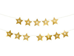 Boldog új évet csillagok banner - 290 cm - 1 db.