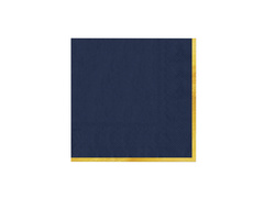 Tengerészkék papírszalvéta arany szegéllyel - 33 cm - 10 db.