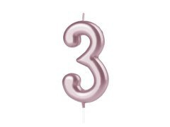 Rózsaarany számgyertya - 3 - három