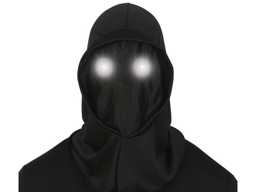 Fekete csuklya világító szemekkel - 1 db.