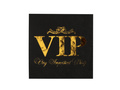 VIP fekete születésnapi szalvéta - 33 cm - 10 db.