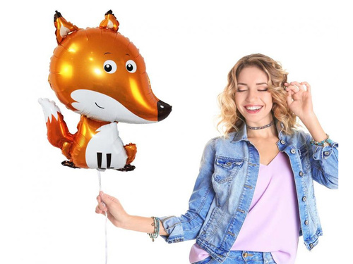 Fóliából készült róka lufi - 62x50 cm - 1 db.