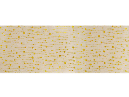 Asztali futó dekoráció Golden stars - bézs - 28 cm x 275 cm - 1 db.