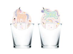 Egyszarvú üvegdíszek - 6 db.