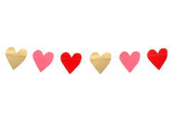 Szívek papírfüzér - 200 cm - 1 db.