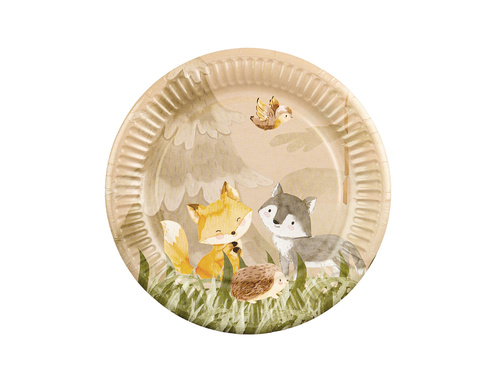 Készlet poharak + papírtányérok Forest Animals - 24 db.