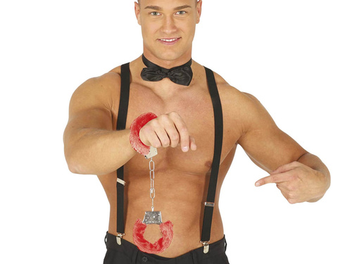 Piros bilincs szőrmével - 1 db.