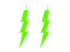 Villám fülbevaló sárga zöld