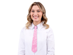 Flitteres nyakkendő - világos rózsaszín - 36 cm - 1 db.