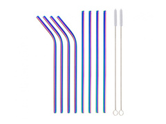 Újrafelhasználható fém törhető csőszívószálak - 4 db.