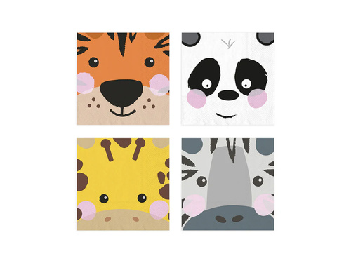 Csészék + szalvéták + papírtányérok Állatok - 28 db.