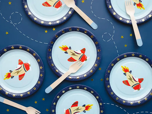 Papírtányérok Repülőgép - 18 cm - 6 db.