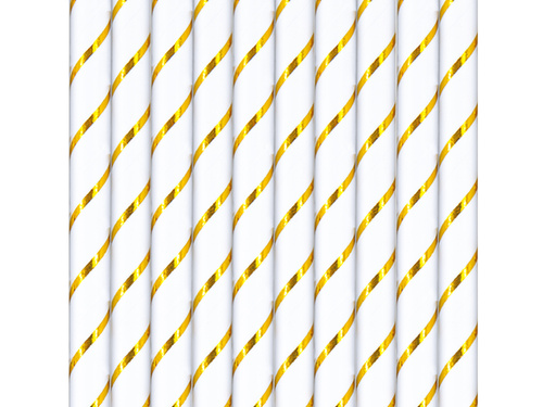 Csíkos papír szívószálak - 19,5 cm - 10 db.