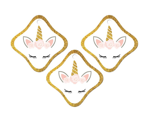 Palack medálok szalaggal Beautiful Unicorn - 12 db.