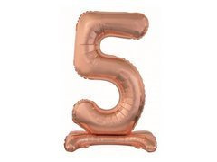 Fólia lufi álló 5 rózsaszín arany - 74 cm